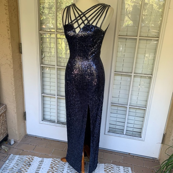 Niteline Dresses & Skirts - Niteline By Della Roufogali Blue Sequin Gown